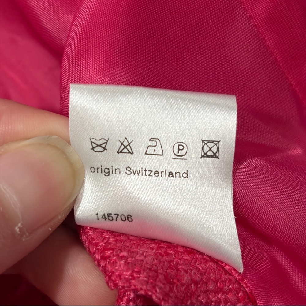 Akris Womens Silk Cashmere Hot Pink Blazer Sz 8 Retro Funky BossWives Event EUC - Picture 10 of 15